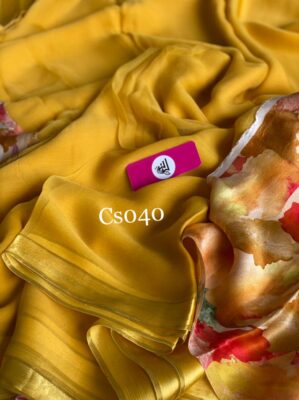Pure Chiffon Sarees With Crepe Blouse (4)
