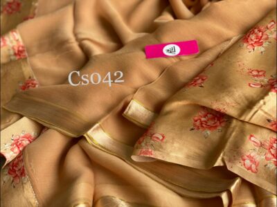 Pure Chiffon Sarees With Crepe Blouse (9)
