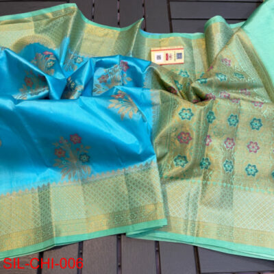 Pure Chiniya Silk Sarees With Contrast Blouse (16)