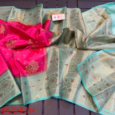 Pure Chiniya Silk Sarees With Contrast Blouse (18)