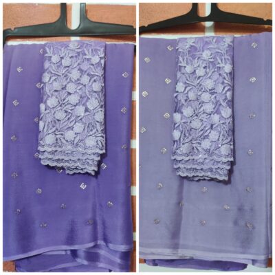 Pure Chinnons Sarees With Blouses (3)