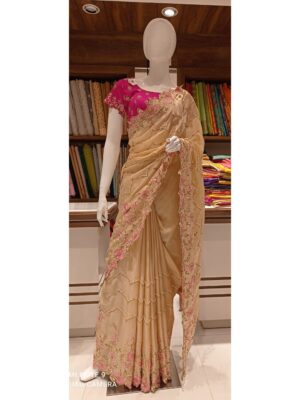 Pure Georget Party Wear Cutwork Sarees (2)