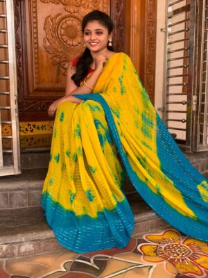 Latest Georgette Sarees With Zari Lines (15)