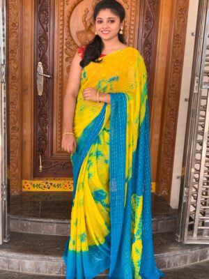 Latest Georgette Sarees With Zari Lines (6)