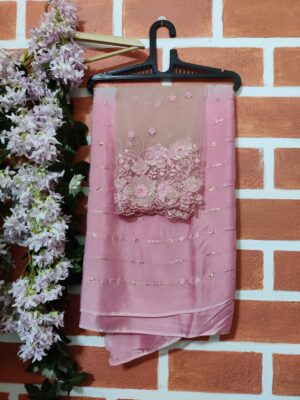 Pure Chinnon Sarees With Blouse (10)