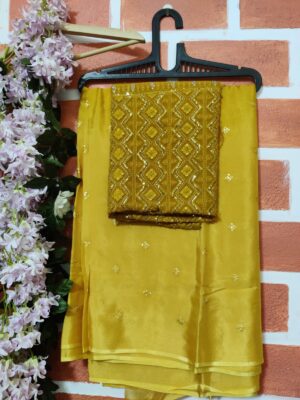 Pure Chinnon Sarees With Blouse (11)