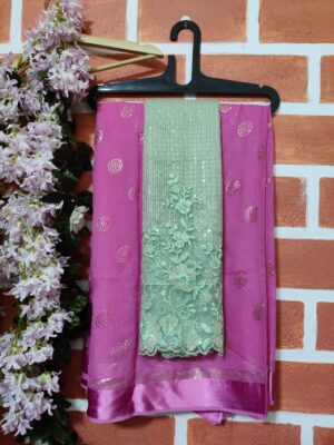 Pure Chinnon Sarees With Blouse (13)