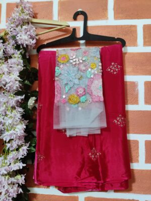 Pure Chinnon Sarees With Blouse (4)