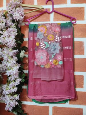 Pure Chinnon Sarees With Blouse (5)