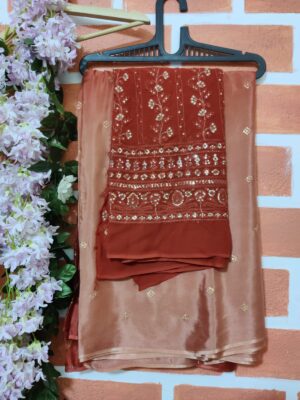 Pure Chinnon Sarees With Blouse (7)