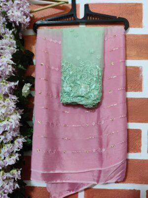 Pure Chinnon Sarees With Blouse (8)