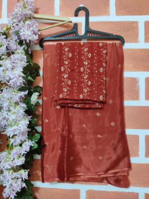 Pure Chinnon Sarees With Blouse (9)