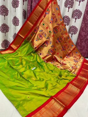 Pure Silk Paithani Sarees With Blouse (10)