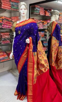 Pure Silk Paithani Sarees With Blouse (16)