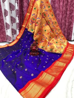 Pure Silk Paithani Sarees With Blouse (2)