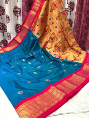 Pure Silk Paithani Sarees With Blouse (20)