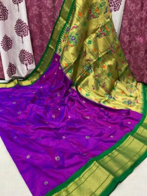 Pure Silk Paithani Sarees With Blouse (4)