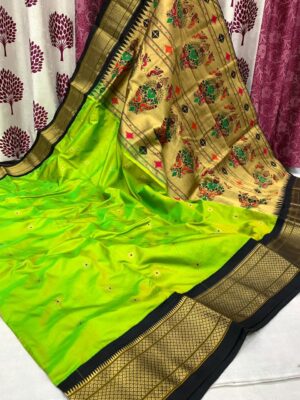 Pure Silk Paithani Sarees With Blouse (5)