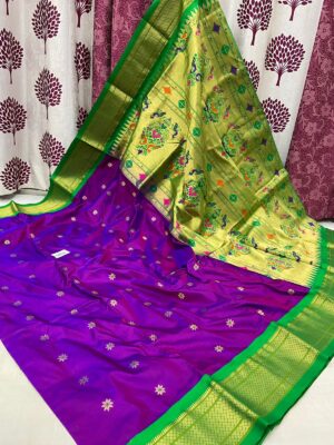Pure Silk Paithani Sarees With Blouse (8)