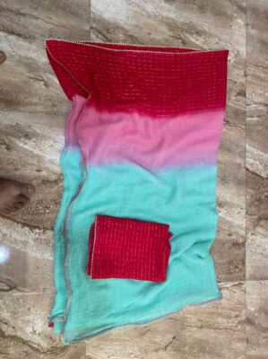 Beautiful Georgette Shaded Dye Sarees (5)