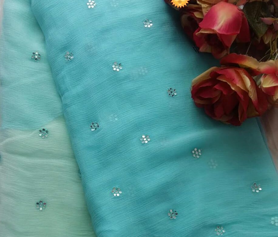 Pure Chiffon Sarees With Blouse (2)