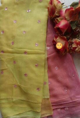 Pure Chiffon Sarees With Blouse (4)