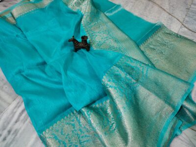 Banaras Silk Linen Sarees With Blouse (1)