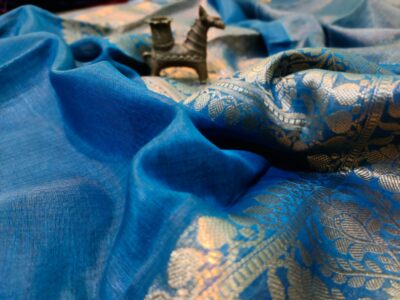 Banaras Silk Linen Sarees With Blouse (10)