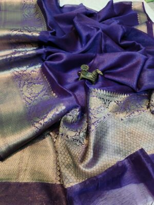 Banaras Silk Linen Sarees With Blouse (5)
