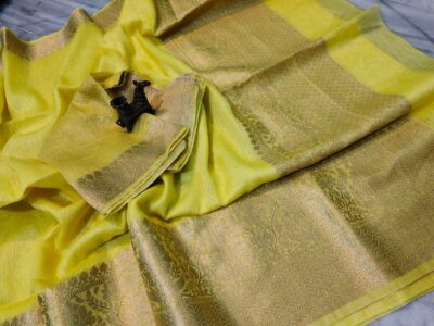 Banaras Silk Linen Sarees With Blouse (6)