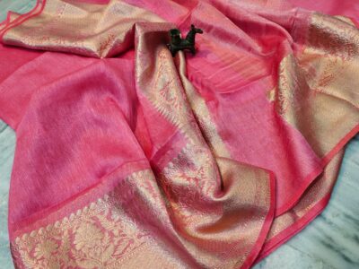 Banaras Silk Linen Sarees With Blouse (7)
