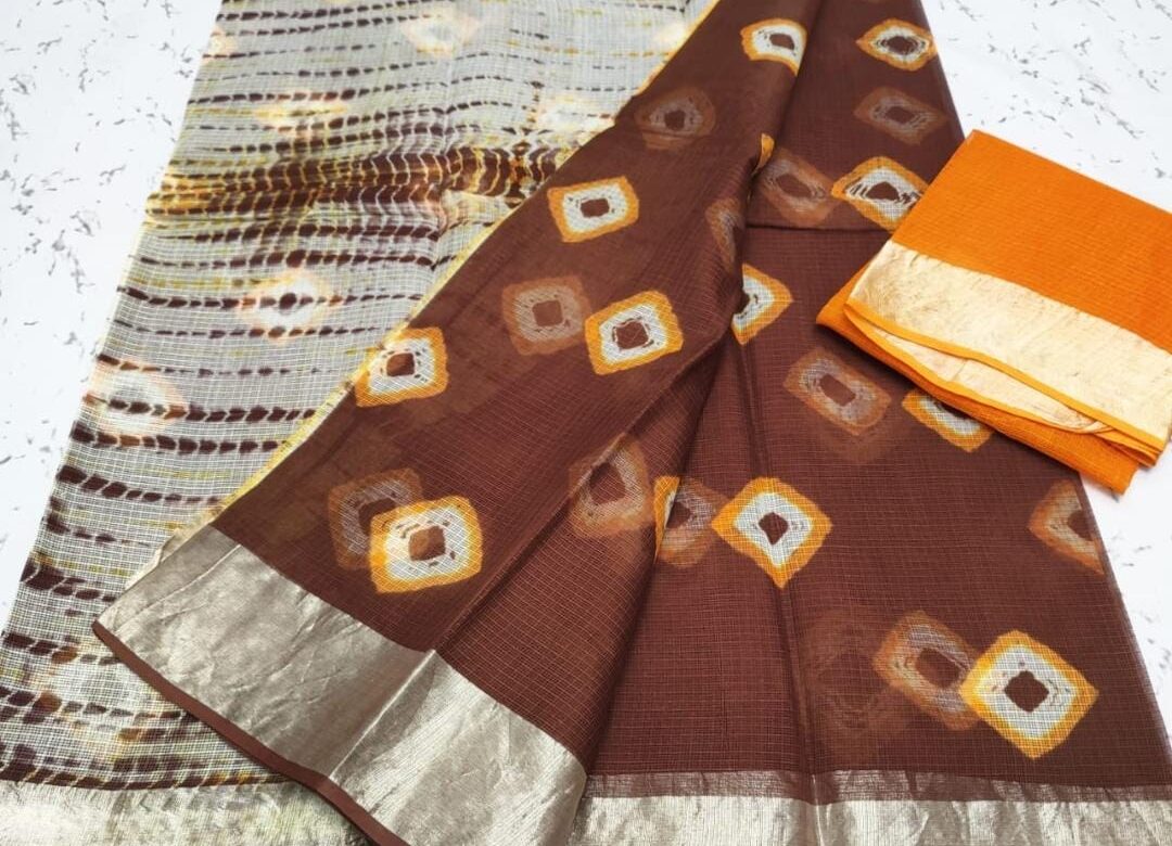 Latest Kota Silk Sarees With Bandini Design (1)