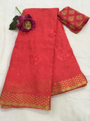 Pure Chiffon Embroided Sarees With Price (2)