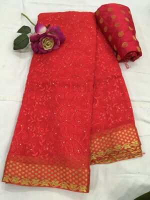 Pure Chiffon Embroided Sarees With Price (21)