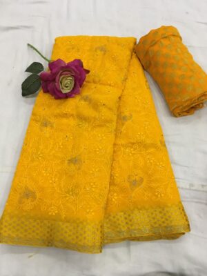 Pure Chiffon Embroided Sarees With Price (23)