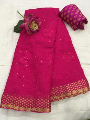 Pure Chiffon Embroided Sarees With Price (27)