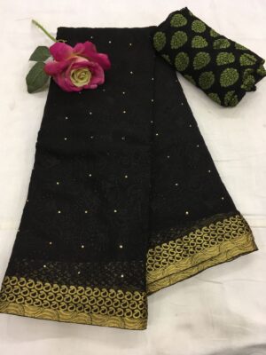 Pure Chiffon Embroided Sarees With Price (5)