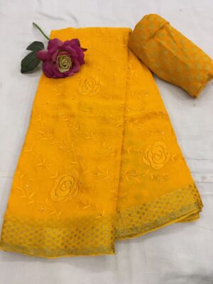 Pure Chiffon Embroided Sarees With Price (7)