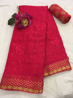 Pure Chiffon Embroided Sarees With Price (8)