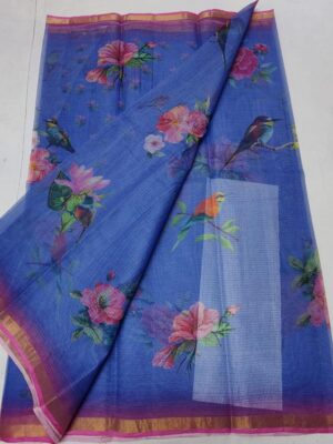 Pure Kota Cotton Printed Sarees With Blouse (12)