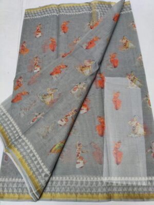 Pure Kota Cotton Printed Sarees With Blouse (2)