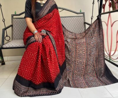 Beautiful Ajrakh Modal Silk Sarees (12)