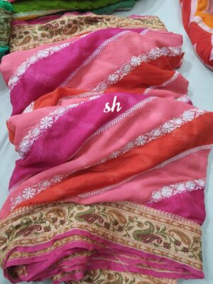 Exclusive Pure Chiffon Wityh Thread Work Sarees (1)