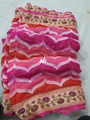 Exclusive Pure Chiffon Wityh Thread Work Sarees (2)