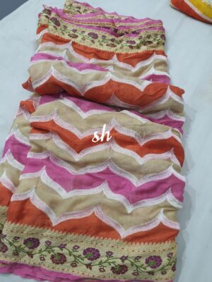 Exclusive Pure Chiffon Wityh Thread Work Sarees (3)