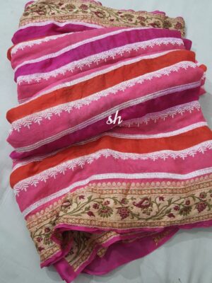 Exclusive Pure Chiffon Wityh Thread Work Sarees (5)
