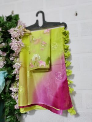 Exclusive Pure Chinnon Sarees With Blouse (28)