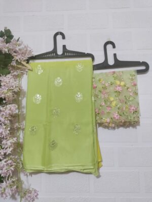 Exclusive Pure Chinnon Sarees With Blouse (51)