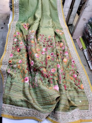 Munga Silk With Kashidha Work Sarees (1)