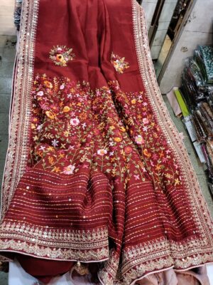 Munga Silk With Kashidha Work Sarees (3)